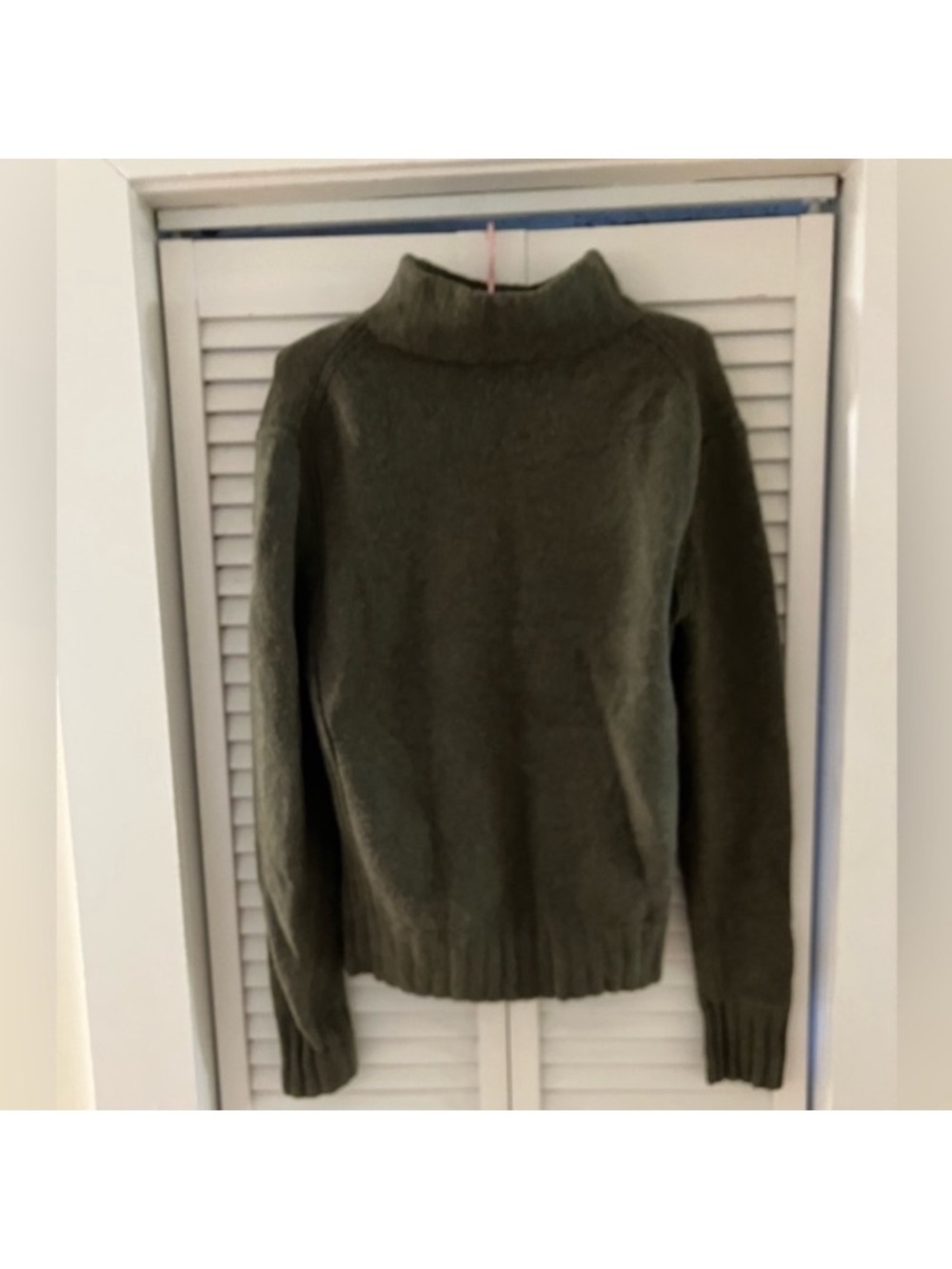 J. Crew Olive Green Wool Alpaca Mockneck Sweater Small - Picture 6 of 9